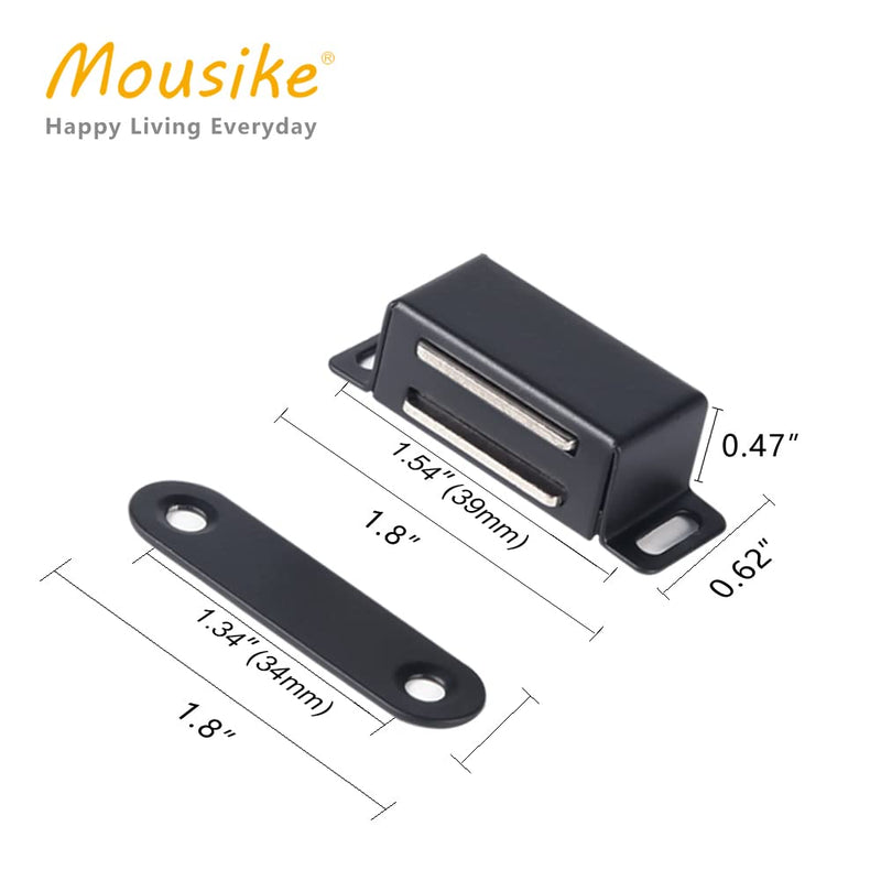 Mousike Cabinet Magnets Magnetic Door Catch Stainless Steel Door Magnet for Kitchen Bathroom Cupboard Wardrobe Closet Closures Cabinet Door Drawer Latch 20 lbs (Black 8Pack) Black-8Pack