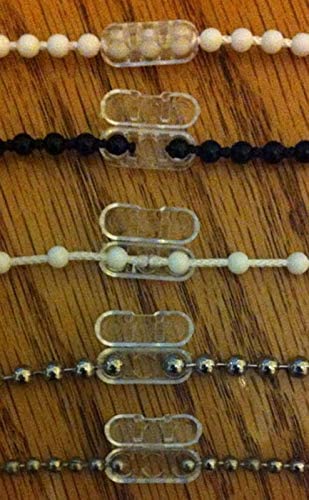 Black Plastic #10 Chain - with 2 Connectors - Blind Beaded Bead Ball (10 feet) 10 feet