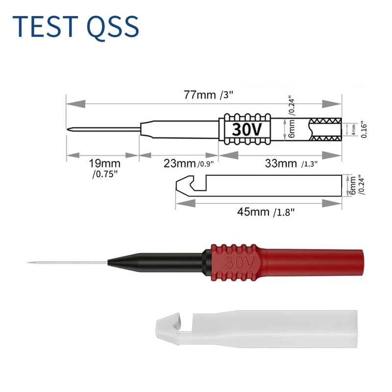 Test Lead Kit 25pcs 4mm Banana Plug to Alligator Clip Test Leads Kit Test Probes Back Probe Kit for Multimeter Automotive Diagnostic Testing Tools Set 8008 25pcs-B