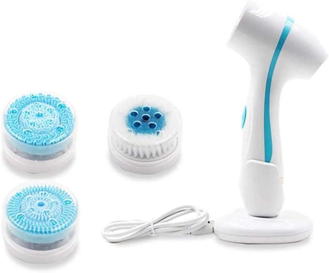 Pichidr-JP Electric Facial Cleansing Brush, Foam Facial Cleansing Body Brush, Facial Cleansing, Makeup Remover Brush, Pore Brush, Acne Facial Cleansing, Rechargeable Electric Rotating Facial Cleanser, - NewNest Australia