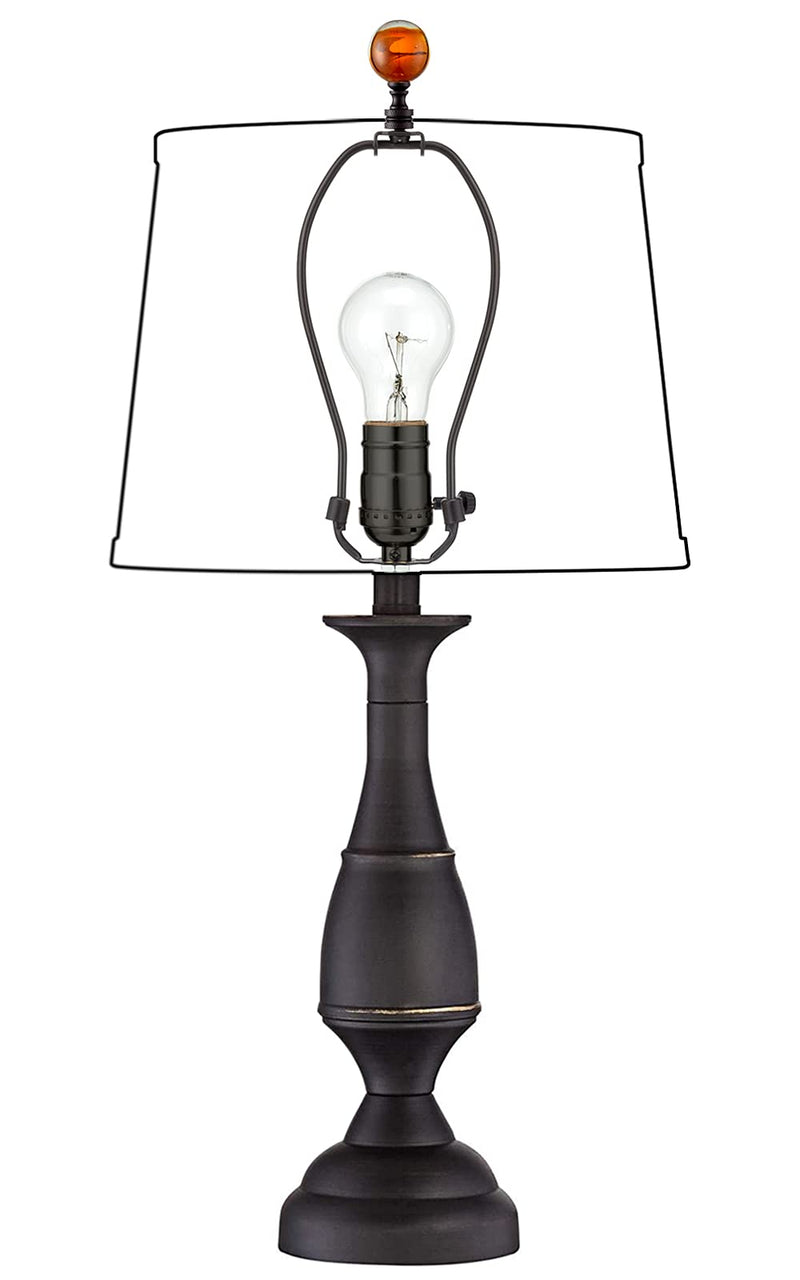 Qc 1 Pack Tawny Crystal Lamp Finial Cap - Handmade, Ball Shaped Patterned Glass with Screw Knob Base, Decoration Accessories for Table and Floor Lamp Shade Top (2 Inches Tall, Bronze Finish)