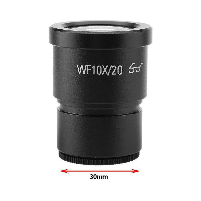ZJchao 10X Stereo Microscope Eyepiece, 2 pcs WF10X/20, Black, Optical Glass + Metal, Triocular Binocular Stereo Microscope, 30mm Mounting Size