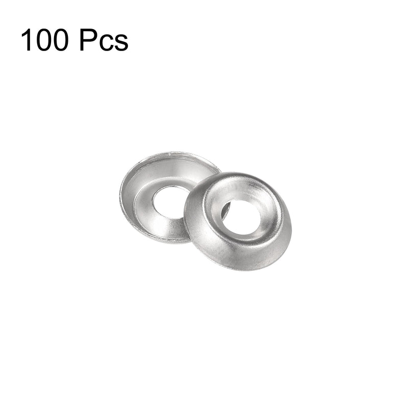 uxcell #6 304 Stainless Steel Cup Washer Countersunk for Screw Bolt 100pcs