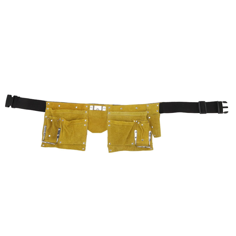 Carpenter Tool Belt with Quick Release Buckle, Leather, Multiple Pockets, Adjustable Waist, for Woodworking and Construction