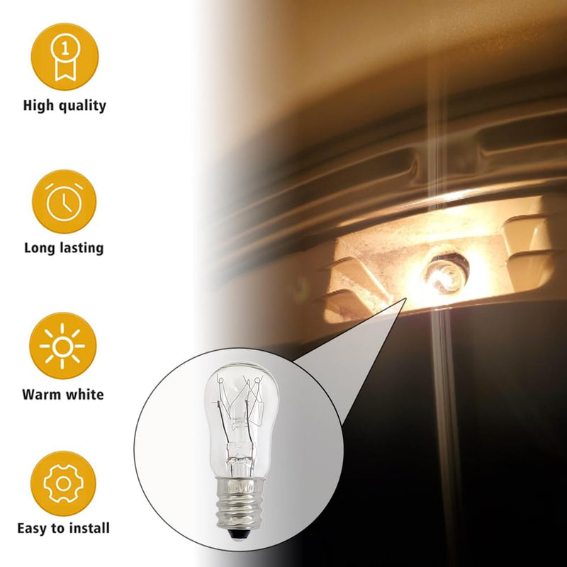 WE05X20431 Dryer Drum Replacement Bulbs,120V/10W/E12,Dryer Light Bulb Compatible with GE & Hotpoint Dryers, 4-Pack