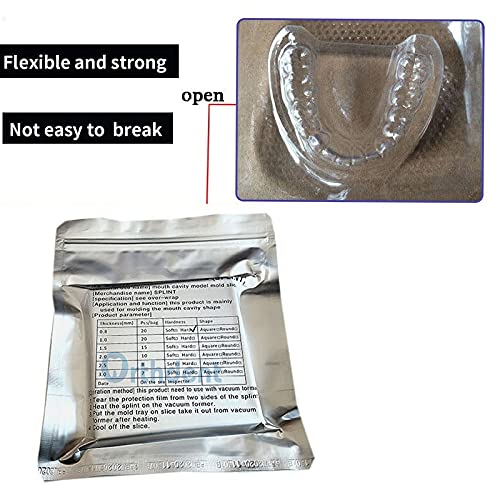 Dental Lab Splint Thermoforming Material for Vacuum Forming Soft Hard 1/1.5/2mm (Soft 1.0mm) Soft 1.0mm