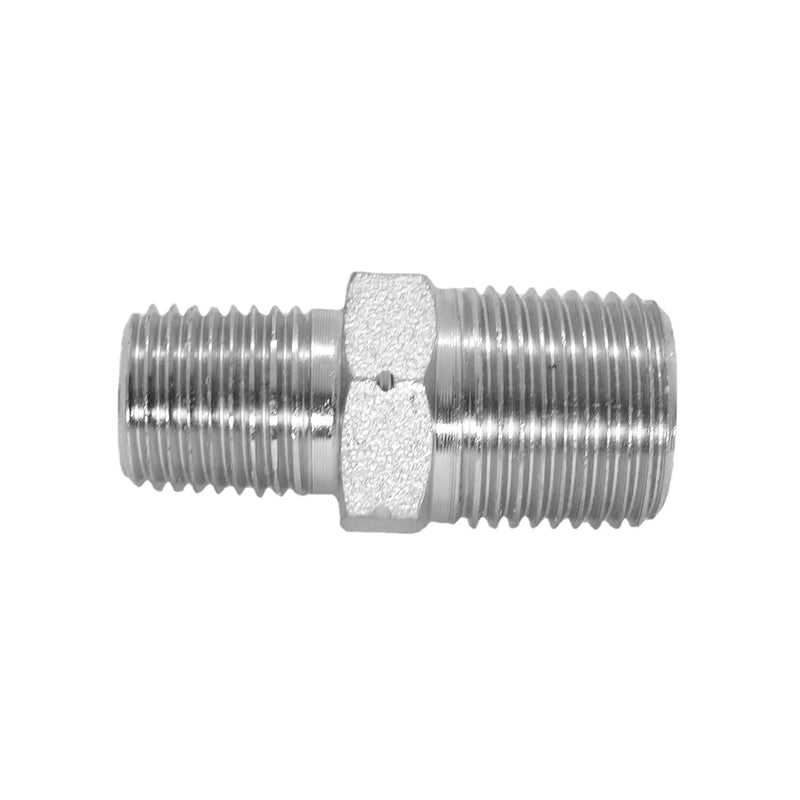 1 Piece 3/8" x 1/4" Male NPT Hex Nipple Plated Steel Hydraulic Fitting Adapter 3/8 NPT x 1/4 NPT