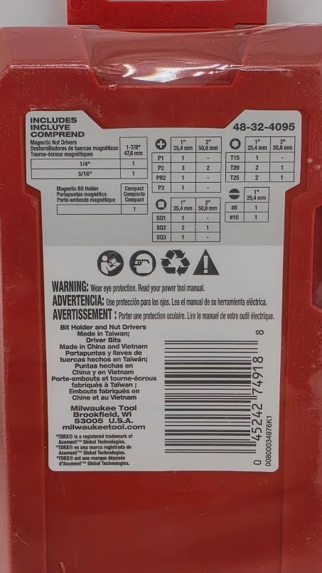 Shockwave Impact Duty Drill Driver Bit Set 25 pcs PACKOUT 48-32-4095，Replacement for Milwaukee OEM