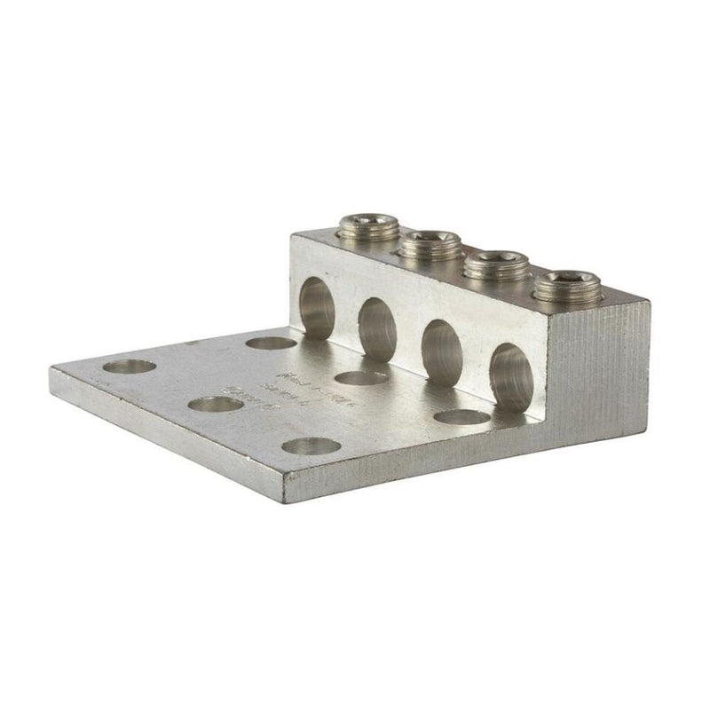 NSI 4-350L6 Dual Rated Transformer Lug, 350 MCM - 6 AWG Wire Range, 0.563" Mouting Hole, 3/8" Hex Size, 3.87" Width, 1.38" Height, 4.31" Length