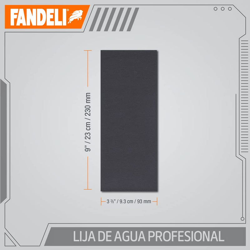 Fandeli | Waterproof Sandpaper | Assortment of Grits from 120 to 2500 | 36 Sheets 23 x 9,3 cm | for Car Polishing, Wood Furniture Sanding and Metal Sanding | Water Resistant 1