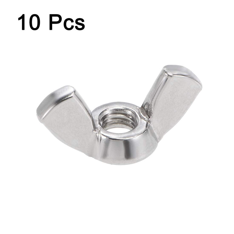 uxcell #10-32 Wing Nuts 304 Stainless Steel Shutters Butterfly Nut Hand Twist Tighten Fasteners Parts 10pcs