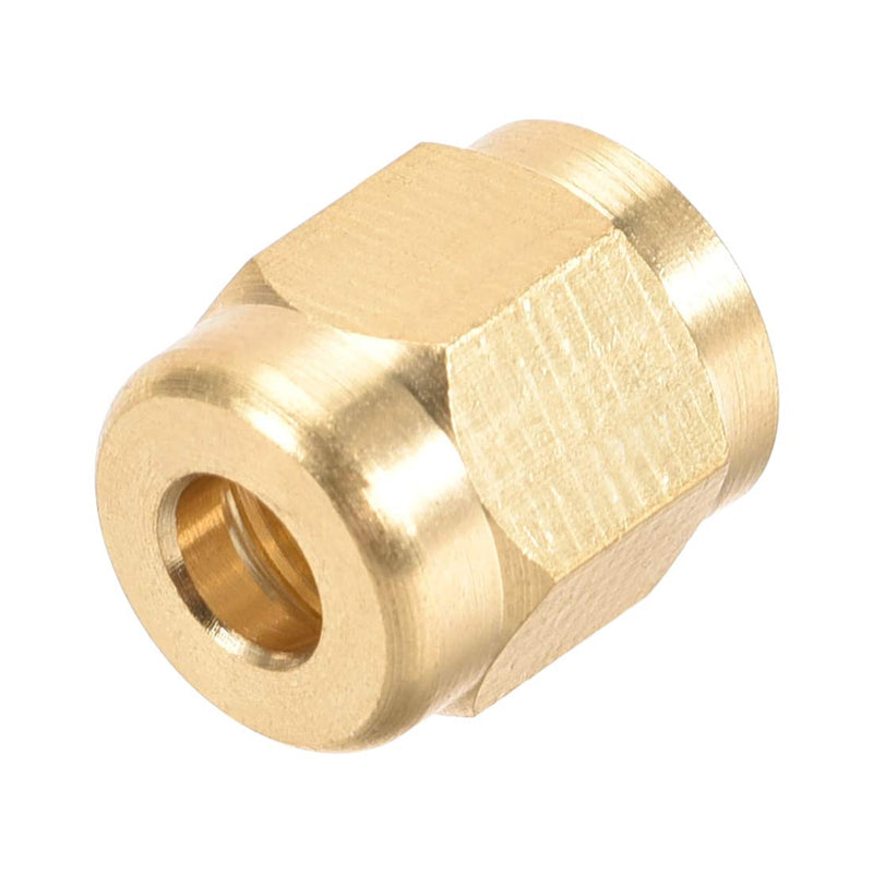 uxcell Brass Tubing Nut Tube Fitting Compression Insert Hydraulic Nuts M8x4mm 16pcs