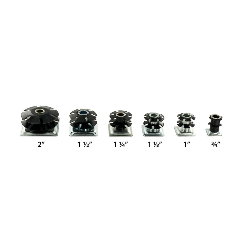 Outwater Industries Double Star Threaded Caster Insert | Heat Treated Steel | Fits 1-1/4 Inch Square 16-18 Gauge Tube | Thread: 5/16-18 | 20 Pack