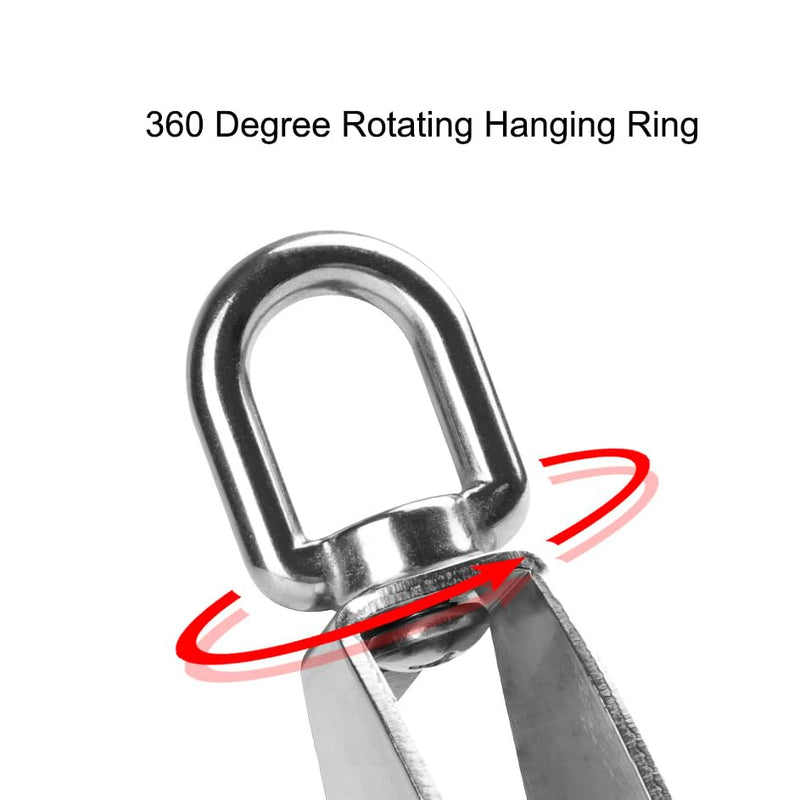 2Pcs M25 Single Pulley Block 304 Stainless Steel Swivel Cable Pulleys for Lifting/Hanging, Heavy Duty Rope Single Wheel Kit, Max-Load 150kg/330lbs