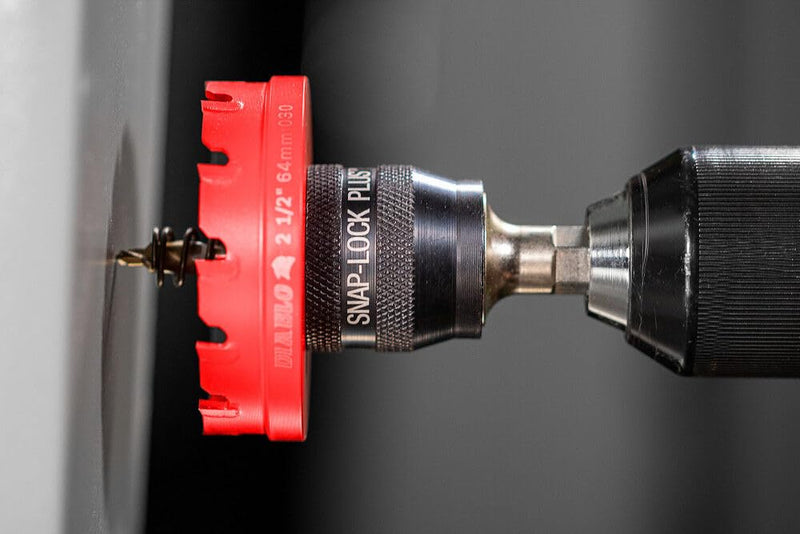 Diablo Steel Demon Carbide Teeth Hole Cutter - 2-1/2" Diameter | 50X Longer Life, Depth Stop Collar, Tool-Free Plug Ejection for Metal Drilling - DHS2500CF