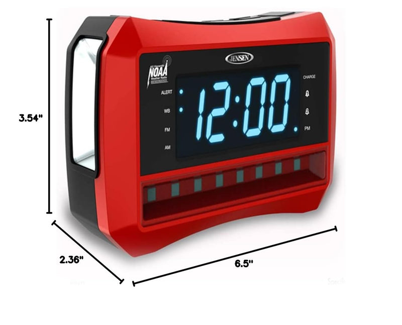 Digital AM/FM Weather Band Alarm Clock Radio with NOAA Weather Alert, Emergency Light and Built-in Flashlight