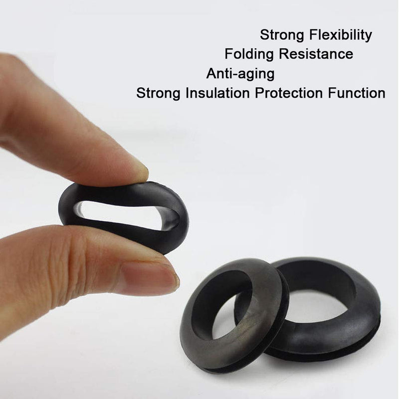 Rubber Grommets for Wiring 3/8 in Panel Hole, 1/4 in ID Firewall Grommet Automotive, Eyelet Ring Gasket Hole Grommets for Metal Electric Box, Wires Cables Hoses Protection, 70 Pcs, 6x10 mm TK-10, 1/4"ID, 3/8"DH