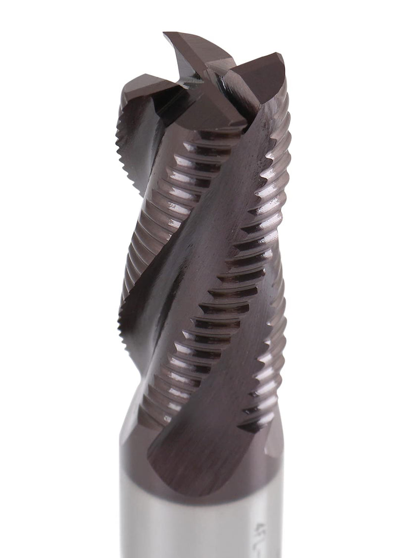 Accusize Industrial Tools 3/4'' Fine Tooth M42 8% Cobalt Tialn Roughing End Mill, 3/4'' Shk Dia, 1-5/8'' Flute Length, 3-3/4'' Oal, 4 Flute, 1104-0034 3/4" Dia, 3/4" Shk Dia, 1-5/8" Flt Length