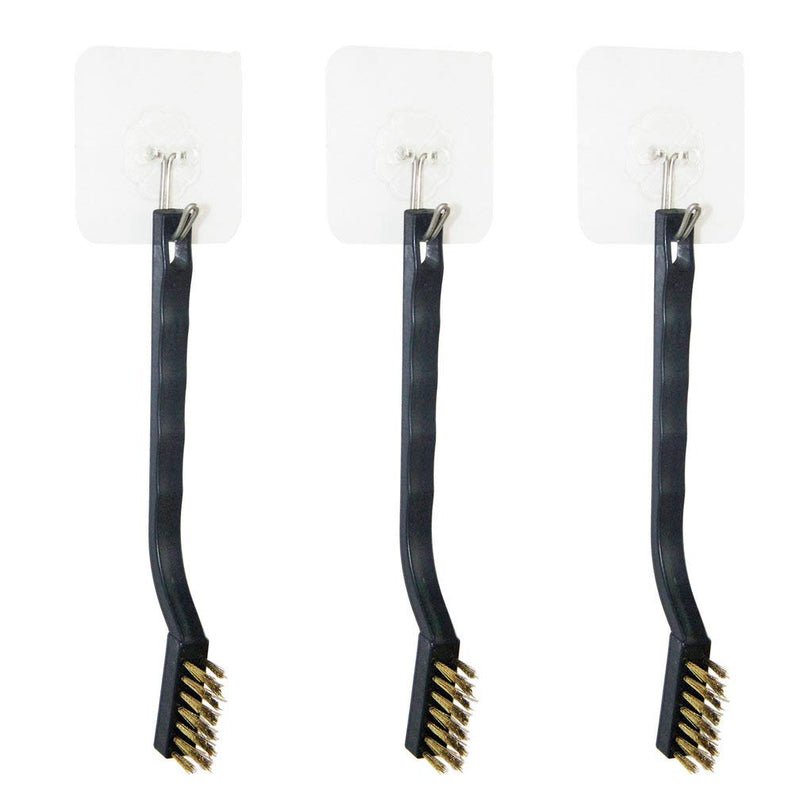 9PCS Mini Brass Brushes Set, Curved Handle Scratch Wire Toothbrush, Cleaning Welding Slag and Rust 9Pcs Mini Brass Brushes