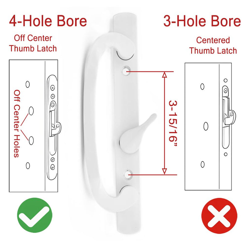 3-15/16" H.C., Sliding Patio Door Handle Set with Zinc Diecast, Offset Thumbturn, Fits Door Thickness from 1-3/8" to 2" (DCSM-2200) DCSM-2200
