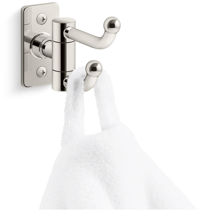 Kohler K35927-BL Castia by Studio McGee Double Hook Robe Hook Matte Black