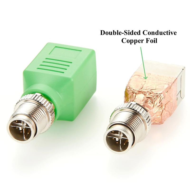 M12 X-Coded 8 Pin to RJ45 Adapter Cat6 Industrial Ethernet Shielded Connector IP67 Waterproof RJ45 to M12 Bulkhead Jack for Industrial Camera GigE Vision PoE Sensor