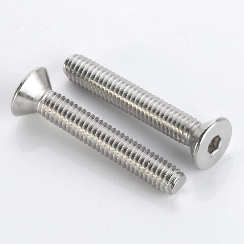1/4-20 x 1" Flat Head Socket Cap Screws, Allen Socket Drive, Stainless Steel 18-8 (304), Full Thread, Bright Finish, 25 PCS 1/4-20 x 1"