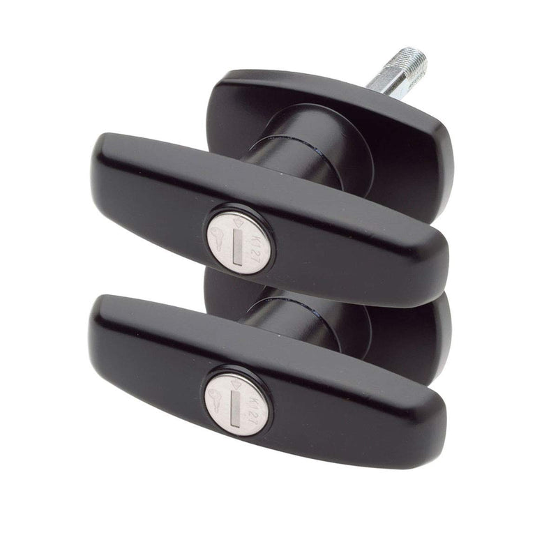 Gordon Glass Co. T-323T Matching T-Handles Lock Set | Keyed with Key K127 | Shaft 2 Inch Total Length, 1/2 in Thread on end | Primarily Used by Leer and Century Fiberglass Truck Caps.