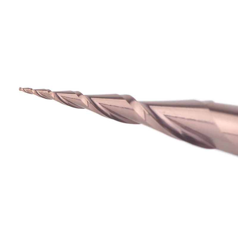 SpeTool 4Pcs Tapered Ball Nose End Mill 1/4" -3" with 0.5mm Tip Diameter (0.25mm Radius) CNC Router Bit 2D and 3D Engrave Carving Woodworking Tool D=0.5MM 4