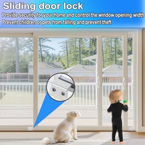 12 Set Sliding Window Locks with Key, Silver-Large, Double Lock, Aluminum, Easy to Install, Security and Safety for Residential and Commercial Buildings 12 Set