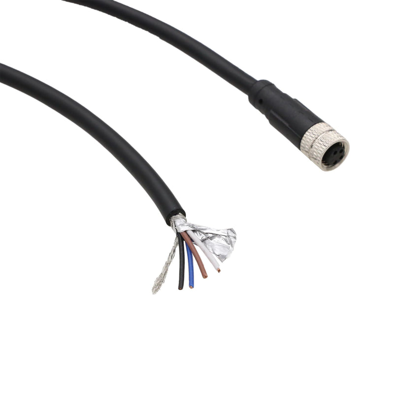 Actuator Sensor Cable M8 4 Pin Female Flying Leads for Omron Keyence Automation Control Field Device Shielded PVC 5m M8 4 pin female to open