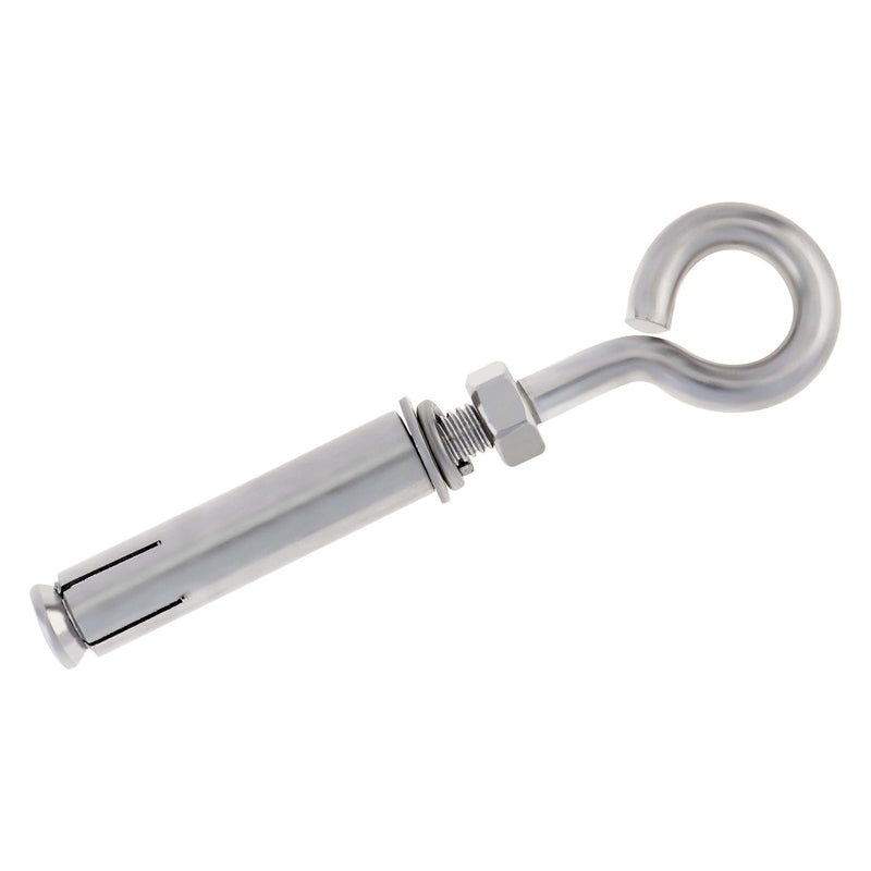 M6 Concrete Eye Bolt, 10 Pack M6*89mm Eyebolt Bolt Stainless Steel Wall Concrete Shoulder Brick Anchors, Heavy Duty Expansion Screw Lifting Ring Bolt Fastener 10PCS - M6 1/4inch