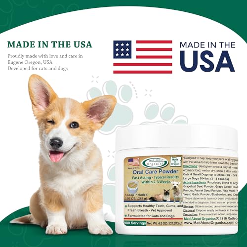 Dog Dental Care Powder – 550 Servings, Medium Size – Tartar and Plaque Remover, Pet Dental Cleaning Powder for Oral Hygiene and Fresh Breath, Teeth Cleaner and Canine Tooth Powder 2.75 Ounce (Pack of 1) - PawsPlanet Australia