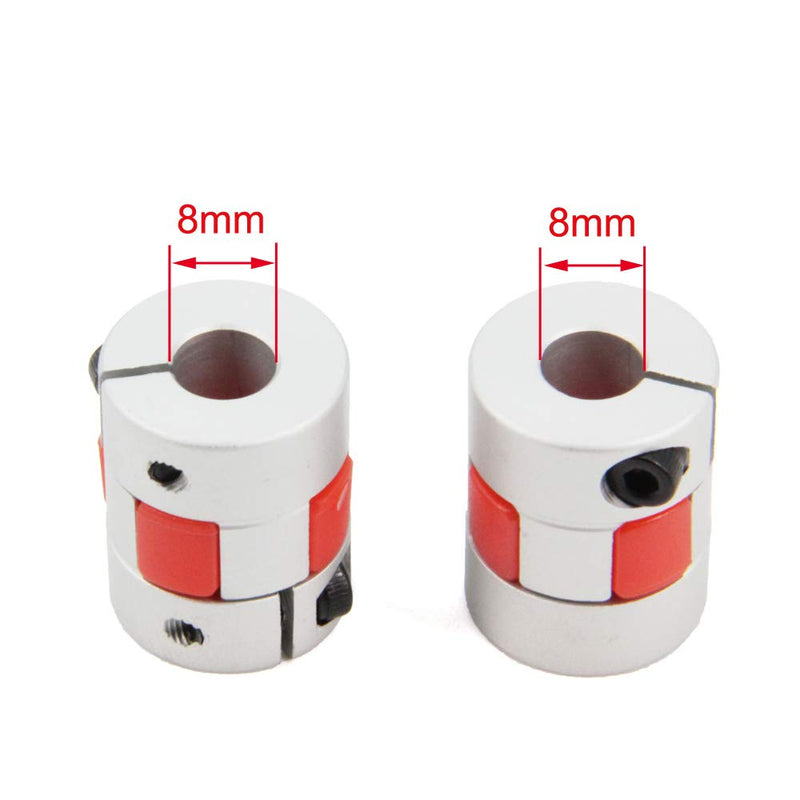 Zeberoxyz 2PCS 8mm to 8mm Aluminium Plum Flexible Shaft Coupling Diameter20mm Length25mm 8x8mm Motor Connector Flexible Coupler for 3D Printer CNC Machine and Servo Stepped Motor（8x8mm） D20 L25