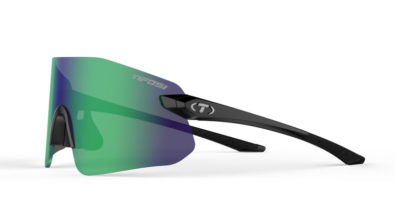 Tifosi Vogel SL Sport Sunglasses Men & Women - Ideal For Baseball, Cycling, Cricket, Golf, Hiking, Running Gloss Black, Smoke Green Mirror