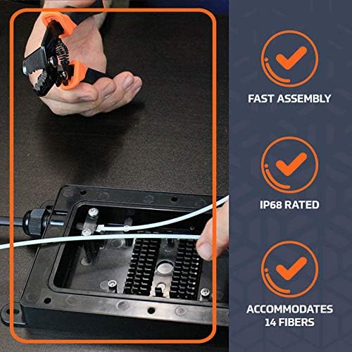 TEMPO Communications DFE100 Drop Fiber Enclosure Kit - Install Fiber Optic Cable Splices, Repair or Reconnect Fiber Optic Cables (Pro Grade)