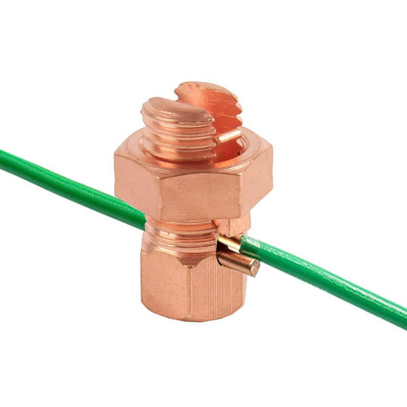 6PCS Split Bolt Connector Copper Grounding Clamps for Completing Ground Bonding to Bare Wires TJ-16