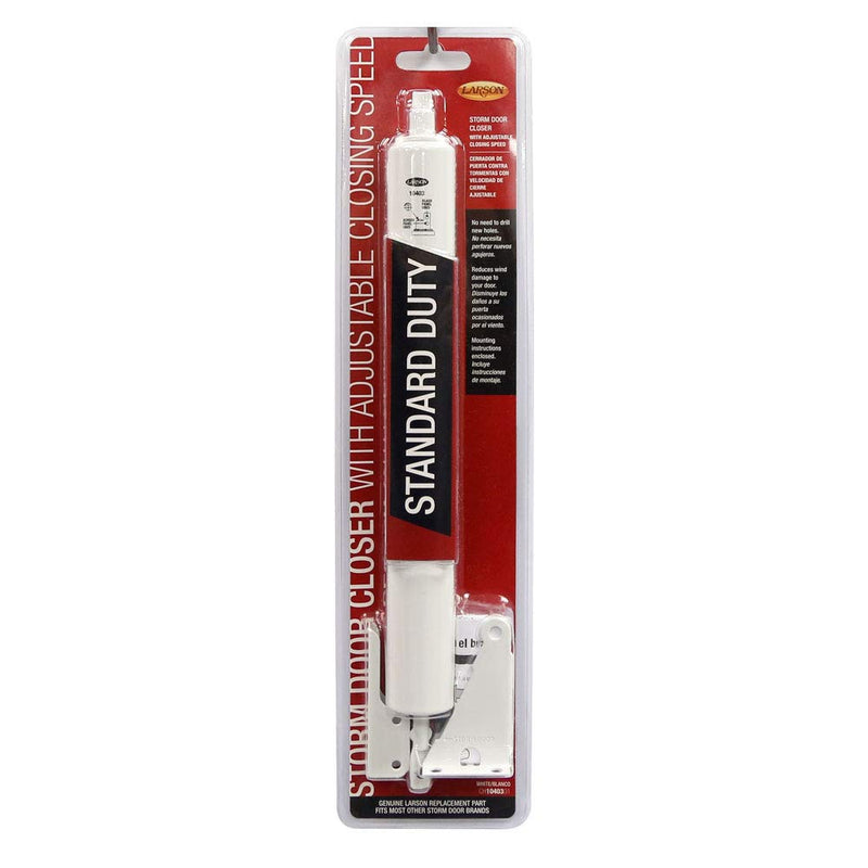 LARSON Certified White Storm Door Standard Metal Piston, Storm Door Closer for Screen or Security Doors