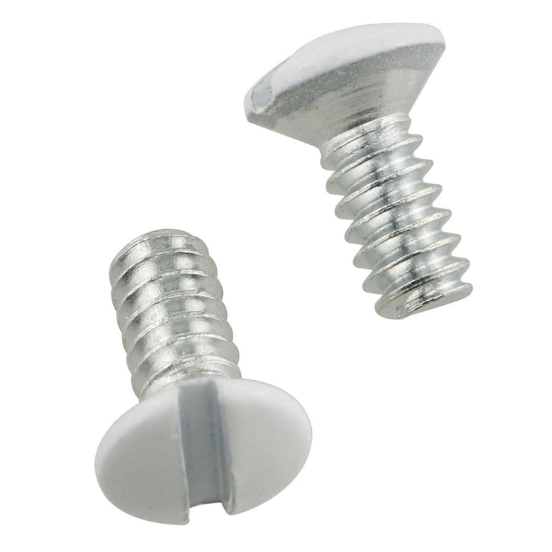 E-outstanding 50-Pack Wallplate Screws White Replacement Wall Plate Mounting Screws 5/16", Oval Head Slotted