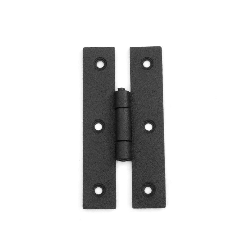 Renovators Supply Manufacturing Pack of 10 Black Wrought Iron H Cabinet Hinge 3 Inch Flush Mount Antique RSF Finish Hardware for Cupboard Wardrobe Furniture Doors