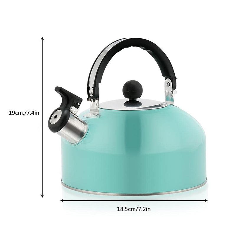 3L Tea Kettle, Stainless Steel Whistles Camping Bottle, Lightweight Teapot Camping Trips Hiking Cooking Grilling (Sky Blue)