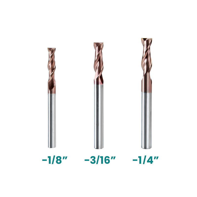 NZ 1/4" 2-Flute Square End Mill, CNC Milling Bits TiSiN-Coated Carbide (HRC55) for Hardened Steel, Ti Alloy, Alloy Steel & Cast Iron | 5-Pack 1/4 inch