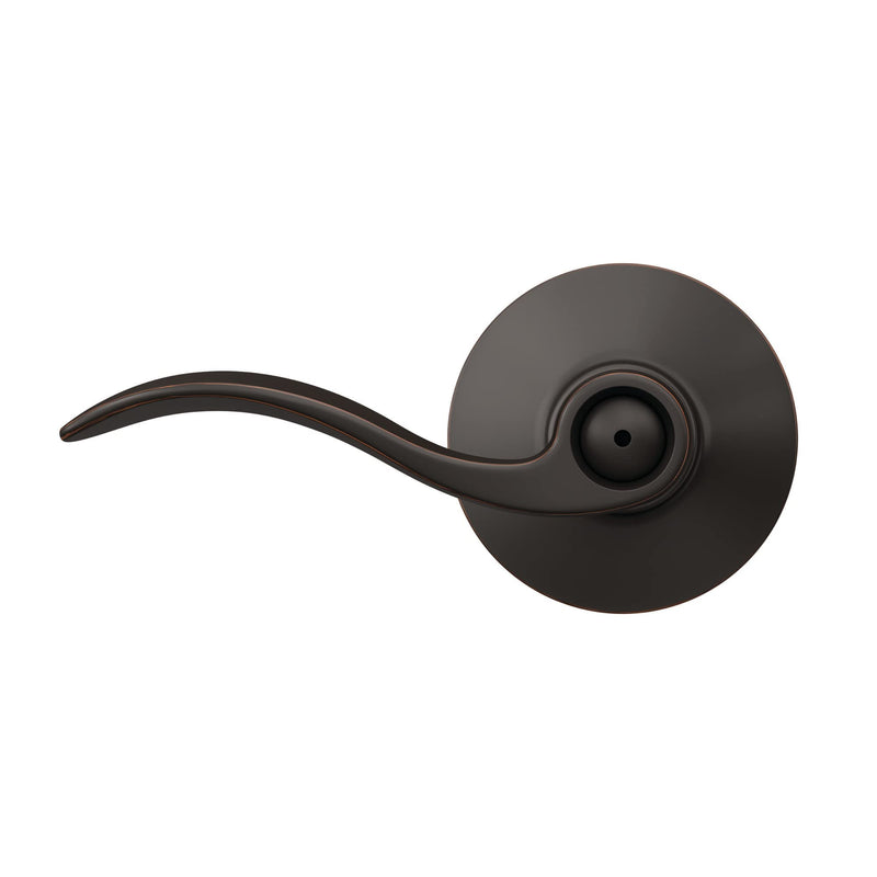 Schlage F40 ACC 716 Accent Door Lever, Bed & Bath Privacy Lock, Aged Bronze