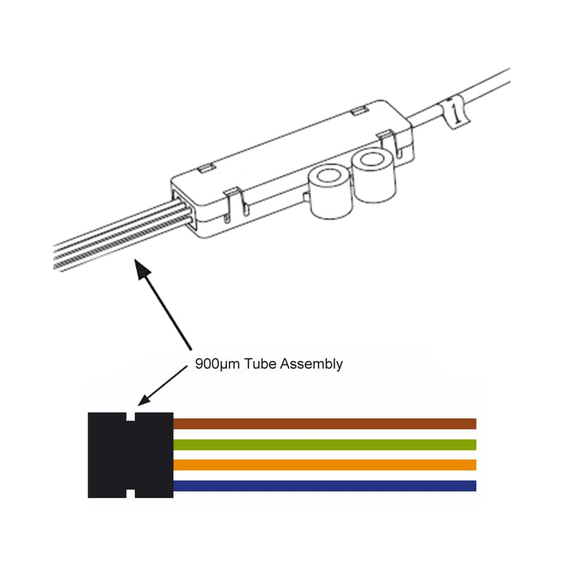 6 Strand Fiber Optic Buffer Tube Fan-Out Kit 25" Long. Field installable fanout Solutions for transitioning 250μm fibers to 900um for Direct Connector Termination (6 Strand) 6 Strand