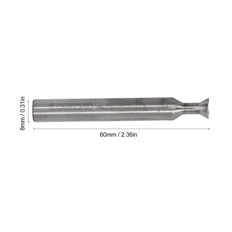 FTVOGUE Lathe Milling Dovetail Bit Cutter End Mill Tool 4 Flute Cutting Tool Cemented Carbide Universal Straight Shank (60 Degree)
