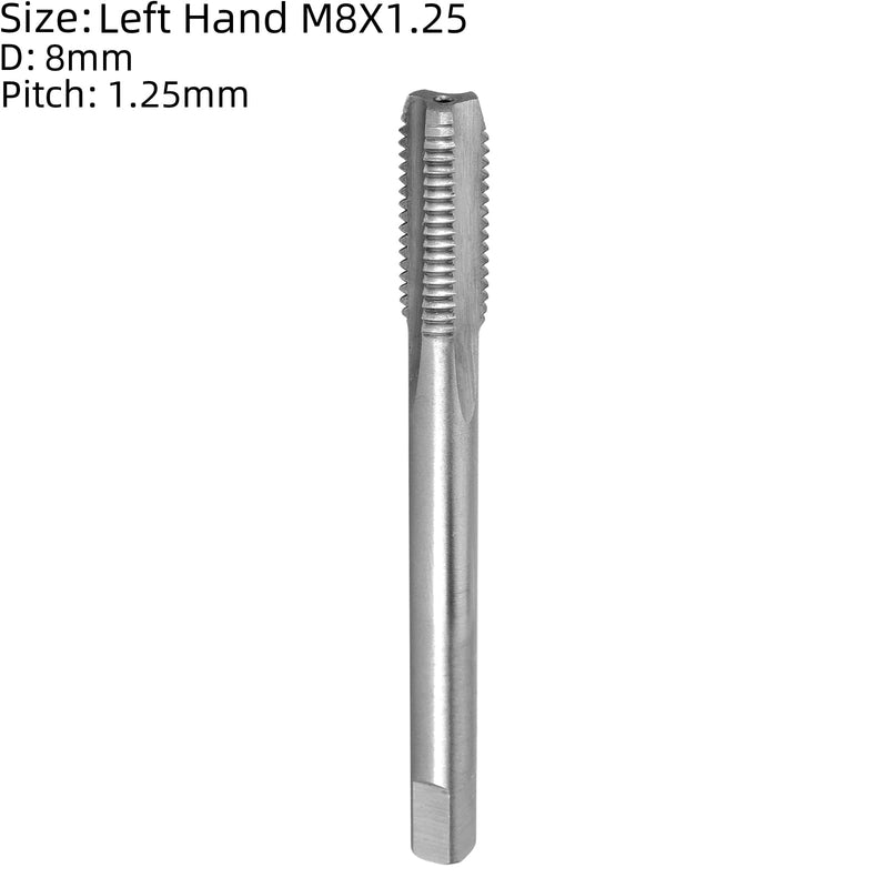 Burkit M8 X 1.25 Tap and Die Set Left Hand, M8 x 1.25 Machine Thread Tap and Round Die M8X1.25 Left Hand