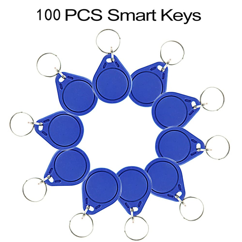 JASAG 100pcs Rewritable UID Smart Keys, Mi-Fare 1K S50 RFID Cards Token NFC Tag Copy Fobs, 13.56MHz ABS Access Control Writable Card, Comply ISO 14443A, Block 0 Sector