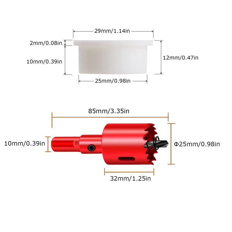 TuTuYa 10PCS Desk Grommet, Desk Grommet 1 Inch (25mm) Desk Cable Grommet Desk Cable Hole Covers with Hole Saw, Ideal Solution for Office and Home Table Cable(White) 1 Inch_25mm White10PCS