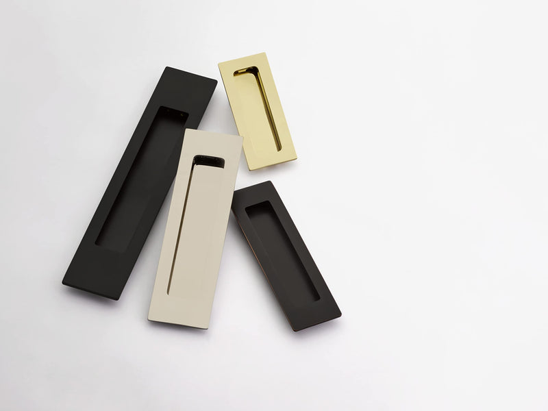 Emtek, Modern Rectangular, Flush Pull, 2" x 10", Polished Brass 10 Inch