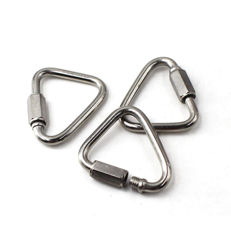 Flomore Delta Quick Link 304 Stainless Steel Triangle Quicklink Chain Connector Screw Lock Carabiner M4
